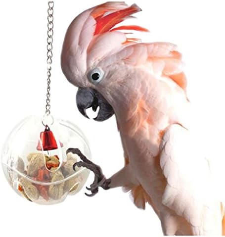 OUUD Crasy Shop Bird Parrot Seed Food Foraging Ball Food Feeder Hanging Swing Toys for Bird Macaw African Grey Eclectus Budgies Parakeet Cockatoo Cockatiel Conure Lovebird