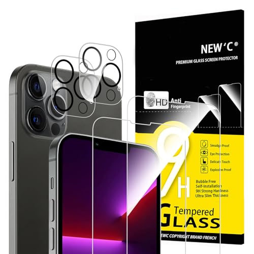 NEW'C 4 Pack, 2 x Protector Pantalla para iPhone 13 Pro y 2... en promo sur Amazon