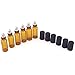 Mavogel 5ml Amber Glass Roller Bottles-Set of 6 Roll Bottle With Metal Ball for Essential Oil,Aromatherapy,Perfumes and Lip Balms