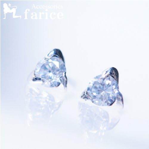 Amazon ラウンドブリリアントカット クリアキュービックジルコニア トライアングルスクリューネイルデザイン シルバースタッドピアス ピアス 通販