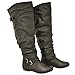 Twisted Women's Shelly Wide Calf Slouchy Over the Knee Faux Leather Fashion Boot