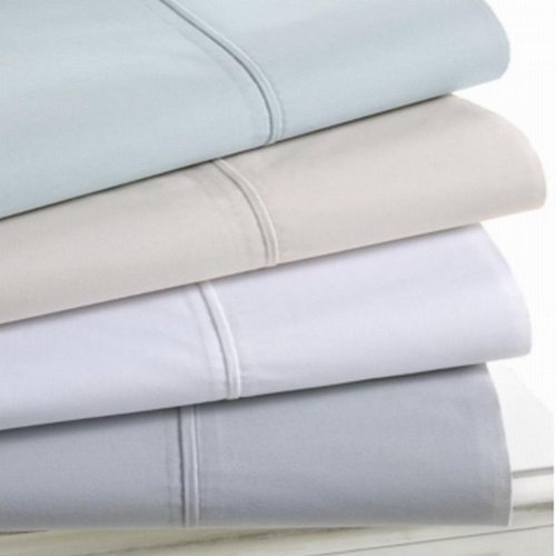 Martha Stewart Trousseau Luxury 300T Percale Queen Flat Sheet - White