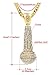 Xusamss Hip Hop Stainless Steel Microphone Pendant Crystal Necklace with 24 Inch Chain