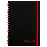 Black n' Red Twin Wire Poly Cover Notebook, 8-1/4