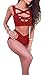 Prograce Women's Sexy Criss Cross High Waisted Bandage 2PCS Bikini Set, M Wine