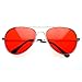 MLC EYEWEAR Aviator Fashion Sunglasses for Men and Women (Silver Frame, Red)