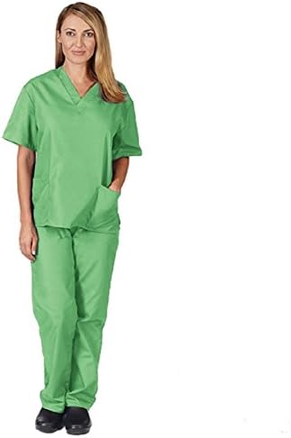 RANK Surgeons Executive Polyester Cotton Scrub Suit Set, Hospital Scrub Suit, V-Neck Top and Drawstring Pant, Comfort Fit, OT Dress, Lab Uniform, OT Jacket, Medical Scrub