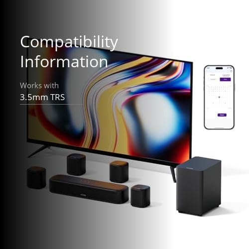 ULTIMEA 7.1ch Sound Bar with Subwoofer, Virtual Surround Sound System for TV, Sound Bar for Smart TV with 4 Surround Speakers, Peak Power 330W, TV Soundbar with App Control, Opt/AUX/BT, Aura A40