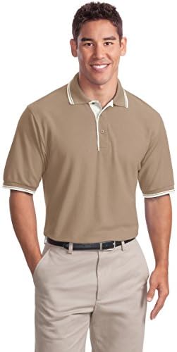 Port Authority Men's Port Authority Silk Touch XL Light Brown/ Winter White