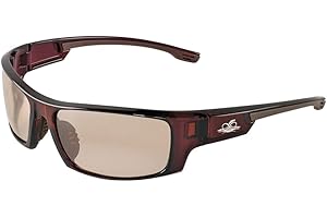 BULLHEAD SAFETY EYEWEAR Bullhead Safety Dorado Safety Glasses With Dual Lenses, ANSI Z87, Blue Light Glasses With UV Light Protection And Anti-Scratch Coating, Indoor/Outdoor Copper Lenses, Crystal Brown Frame