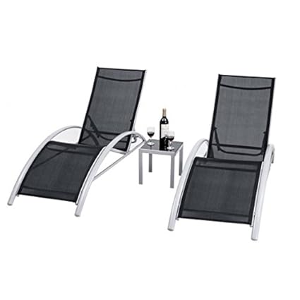 Amazon Com Outdoor Chaise Lounge Set With Table Resort Style