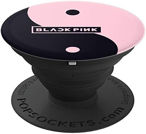 KPop Korean Lisa Jennie Rose Jisoo Yin Yang Black and Pink - PopSockets Grip and Stand for Phones and Tablets