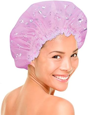 Valiry Shower Waterproof Elastic Plastic Disposable Hat Spa Shower Hair Cap Set