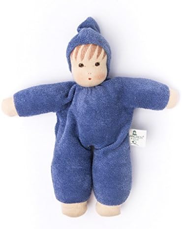 Nanchen Organic Cotton Doll "Schmuse" Blue 9" / 22cm