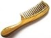 Myhsmooth Gsp-yb Wide Tooth Wood Handmade Natural Green Sandalwood No Static Comb with Rounded Handle with Aromatic Scent for Detangling Curly Hair and Gift(7.4