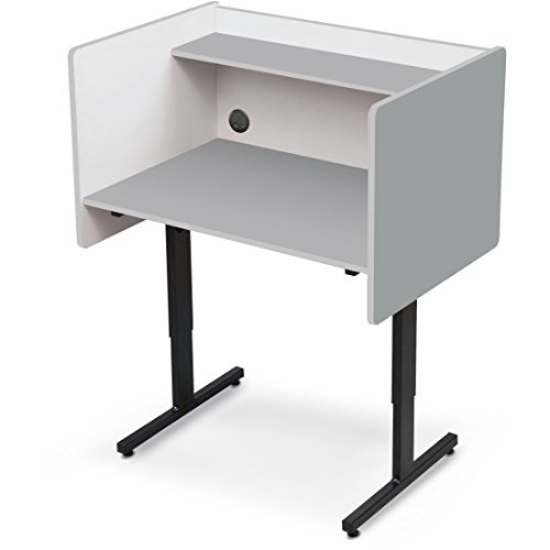 Balt 89789 Adjustable Study Carrel Workstation, Gray Laminate, 38.25" - 46.25"H x 37"W x 24"D