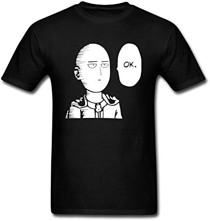 WANTAI Men's One-Punch Man Ok Custom Cool Tee Shirts