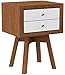 Baxton Studio Warwick Two-Tone Modern Accent Table and Nightstand, Walnut/White