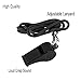6MILES 12 Pcs Black Plastic Loud Whistles for Emergency Referee Coaches Training Sports with Lanyard
