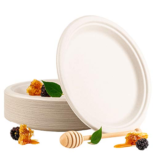 BEELEEVE DISPOSABLE PAPER PLATES – BIODEGRADABLE 125CT WHITE...