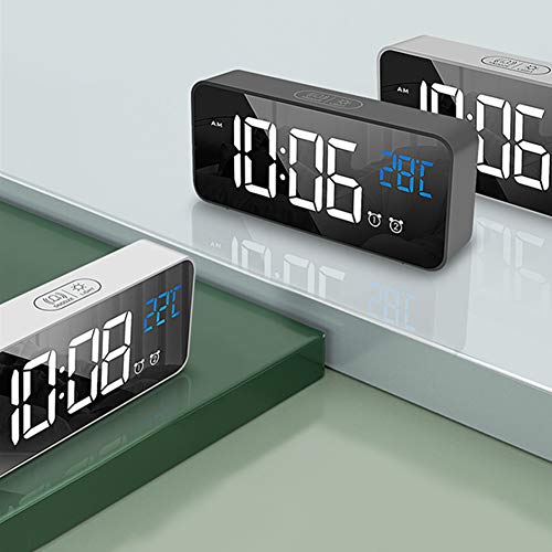 Digital Clock, Alarm Clock for Bedroom, Wireless Charging, Temperature