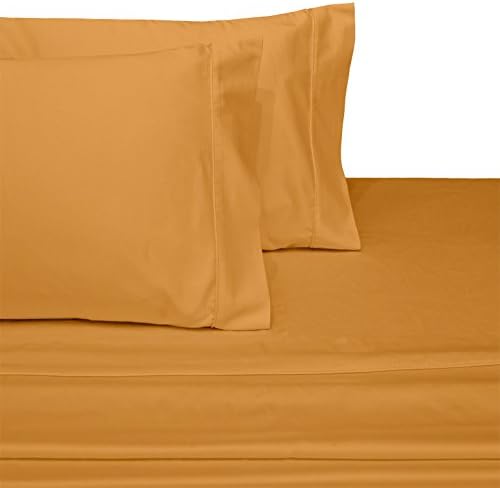 Royal Plush 100% Cotton 600 Thread Count Sheet Sets, luxurious Solid sateen weave, Pair of Two Pillowcases, Standard Size 2 Piece Pillowcase Set, Gold