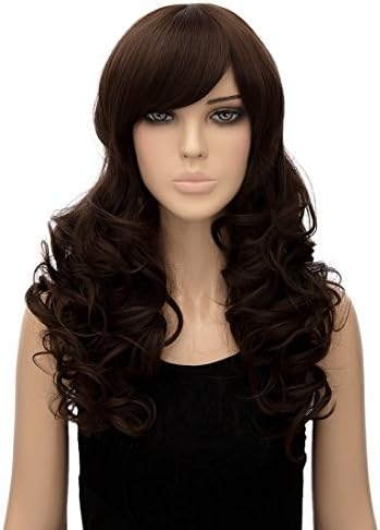 Dark Brown curls Wigs for Women Synthetic Women's Wigs fashion dresses for women 2017 24 Inch Long Wavy Wonderful Natural Wig