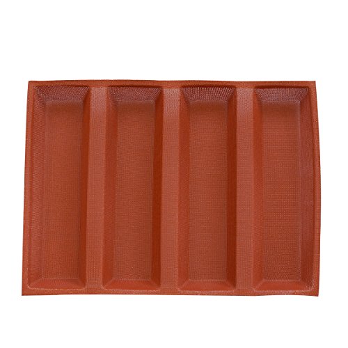 Bluedrop Silicone Bread Forms 12" Hot Dog Bread Molds Non Stick Silicone Coated Fiber Glass Bakery Trays Sub Roll Moulds - Thumbnail 6