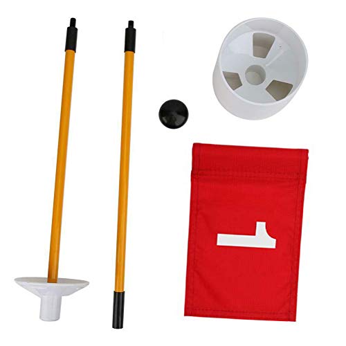 Barbella 4 Packs Golf Flagsticks-34 Inch Golf Pin Flags for Driving Range Backyard Practice Hole Cup with Flag, Portable 2-Section Design Golf Practice Putting Green - Thumbnail 5