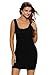 AnnFlat Women's Summer Classic Scoop Neck Sleeveless Bodycon Mini Tank Dress Small Black