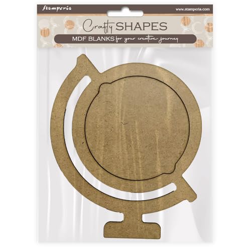 Stamperia - Crafty Shapes for Scrapbooks, Albums, Cards, and Bullet Journals, Decorate with Papers and Paint, Perfect for Hobbies, Crafts, and Gifting (Art of Travelling, Globe) (2pcs)