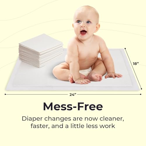 Disposable Changing Pads for Baby, 50 Pack, Disposable Changing Pad Liners, Waterproof Underpad Liners, Ultra Absorbent and Breathable Diaper Changing Mat, Super Soft, 60 x 45 cm