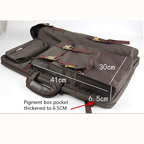 Tanchen 4K Waterproof Artist Portfolio Carry Shoulder Bag Multifunctional Drawboard Bags for Drawing Sketching Painting (Coffee)