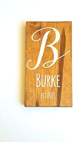 Monogram wood sign, Personalized wooden sign, 5x10 inches, Wedding gift for couple