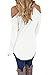 JomeDesign Women Loose Knitted Cut Out Cold Shoulder Sweater Top Blouse