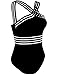 Hilor Women's One Piece Swimsuits Slimming High Waisted Bathing Suits Front Crossover Swimwear Monokinis
