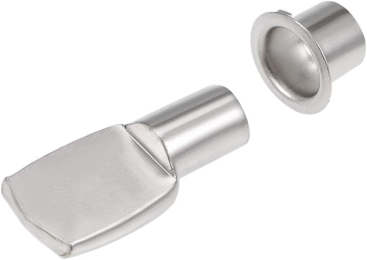 uxcell Shelf Bracket Pegs 7x24mm Nickel Plated Flat Spoon Shape Shelf Holder Support Pins with Mounting Nuts 20 Pcs - Image 5