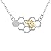 MJartoria Silver Color Bee Pendant Collar Necklace