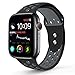 RUOQINI Compatible for Apple Watch 42MM 44MM, Dual-Color Soft Silicone Sport Replacement Band Compatible for Apple Watch Series 4/3/2/1,Black/Gray M/L Size