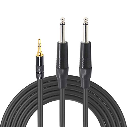 Aobiny Cables,Male 3.5mm1/8 to 6.35mm 1/4 Male TRS Stereo Audio AUX Cable PC for iPod 3/5 (A)
