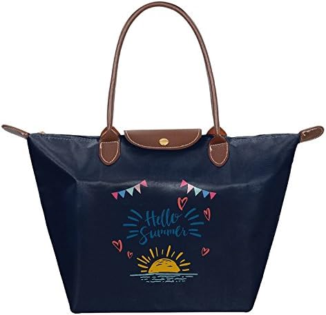 Hello Summer Women's Folding Dumpling Bag Folding Dumpling Handbag Nylon WaterProof Gripesack School Backpack Dumplings Type Shoulder Tote Bag Shoulder Bag