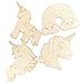 Bright Creations Unfinished Wood Cutouts for DIY Crafts (24 Pack), Rainbow Unicorn