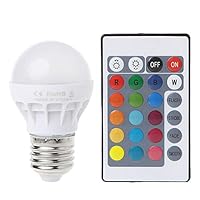 Keaiduoa LED Light Bulb Lamp Color Changing 3W E27 AC 85-265V RGB+ IR Remote Control