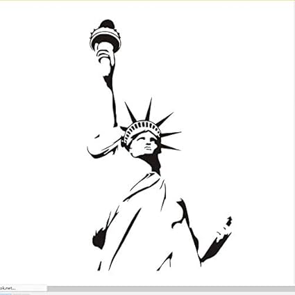 Xlei Sticker Mural Statue De La Liberte Stickers Muraux New York City Symbolique Stickers Chambre Decoration Diy Vinyle Amovible Papier Peint Affiche Home Decor58x110cm Amazon Fr Cuisine Maison