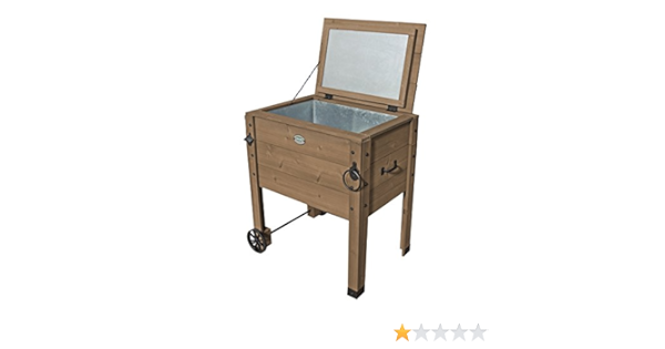 Nevera portátil de madera para jardín con ruedas: Amazon.es ...