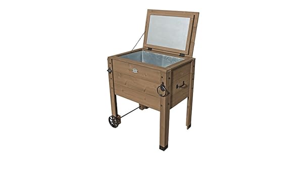 Nevera portátil de madera para jardín con ruedas: Amazon.es: Hogar