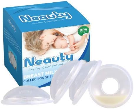 Neauty Breast Shells and Milk Savers On The Go,Reusable Nursing Cups,Protect Sore Nipples and Catch Breast Milk Leak for Breastfeeding Moms