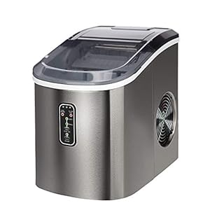 Euhomy Ice Maker Machine Countertop, Makes 26 lbs Ice in 24 hrs-Ice Cubes Ready in 8 Mins, Compact&Lightweight Ice Maker with Ice Scoop and Basket. (Silver)