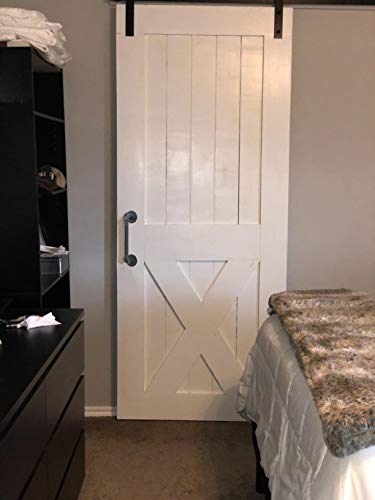 Pipe Barn Door Handle 15" Black Rustic Industrial Style Handle Bar Pull and Push for Gate Cabinet Shed Door,Gate Handles (2 PCS) - Thumbnail 3