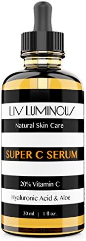 Face Serum with Vitamin C (20%), Hyaluronic Acid, Vitamin E, Witch Hazel, and Aloe - 1 Oz - Professional strength anti-aging formula helps minimize wrinkles